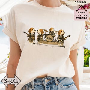 The Beagles Band T-Shirt, lustiges Hundeband Shirt, Vintage Rock T-Shirt, Beagle-Liebhaber Geschenk, niedliche Hunde, die Instrumente spielen