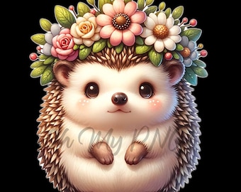 Cute Hedgehog PNG | Woodland Animal Clipart | Digital Download