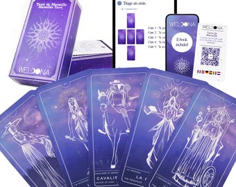 Tarocchi di Marsiglia - Mazzo completo di 78 carte - Mazzo di tarocchi divinatori - Tarocchi classici tradizionali - Idea regalo originale