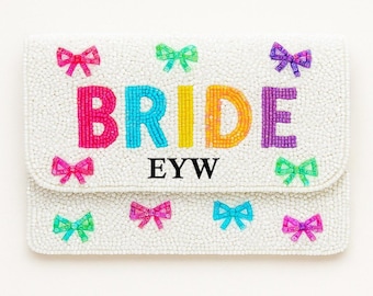 Beaded Bride Clutch- Pearl Wedding Purse,Elegant Wedding bag,Handmade ,Bridal Evening ,
