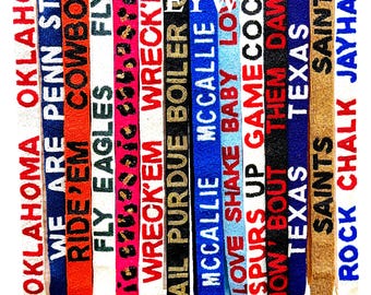 Handmade Beaded Gameday Purse Strap, Embroidered Collegiate Accessory