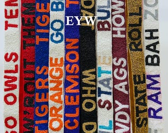 Handmade Beaded Gameday Strap,College Football Bag Strap,Team Color Stadium Purse ,Custom Sports.