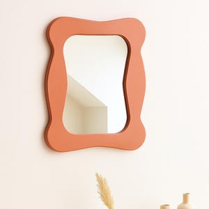 Organic design mirror, retro chic style. Modern wall mirror with curved shapes - handmade.