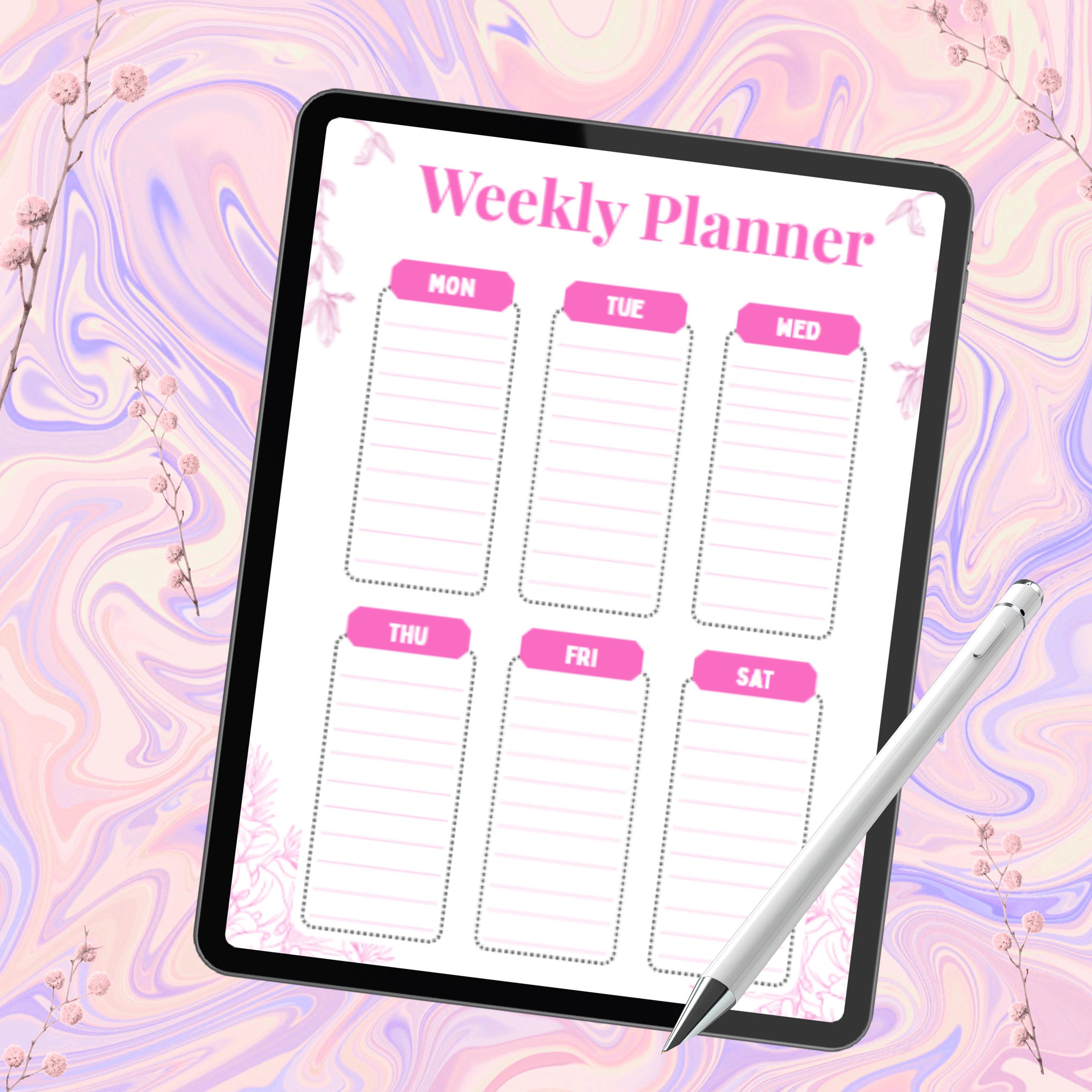 Weekly Planner Printable PDF | Cute Pink Floral Weekly Planner | A4 ...