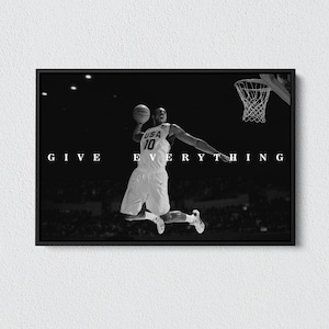Kobe Bryant Quote Canvas: &quot;Give Everything&quot; Motivational Poster
