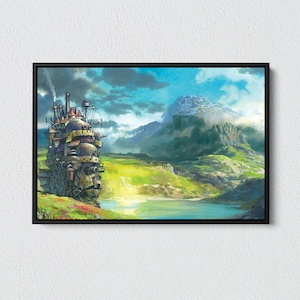 Howl&#39;s Moving Castle Canvas Art: Studio Ghibli Anime Poster