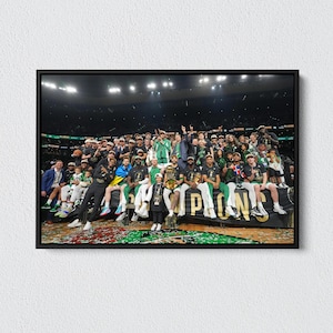 Boston Celtics 2024 Champions Canvas: NBA Championship Trophy Wall Art