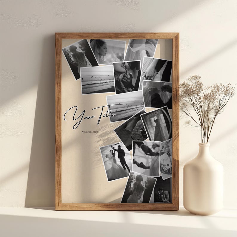 Scattered Photo Layout 15 Photo Collage Poster | Editable Canva Template | Digital Vision ...