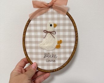 Handmade Needle Felted Goose Wall Art – Farmhouse Nursery Decor