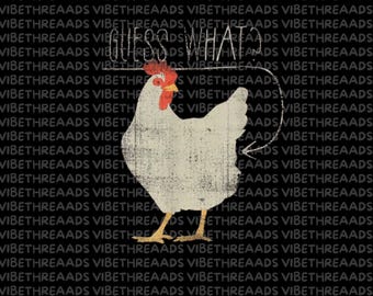 Guess What Chicken Butt Shirt | Funny Chicken Graphic Tee | Farm Animal Humor T-Shirt Gift for Men Women