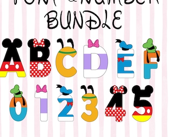 Magiczne, kreskówkowe pliki PNG z alfabetem i cyframi | Clipart z postaciami fantasy | Dekoracyjne litery czcionek do sublimacji DTF