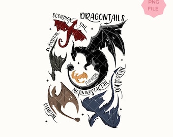 Fantasy Dragon Book Inspired PNG | Dragon Rider Clipart | Sublimation Digital Download