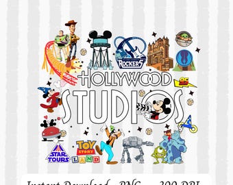 Hollywood Studios PNG Disney Parks Design Theme Park Instant Download Sublimacja DTG DTF