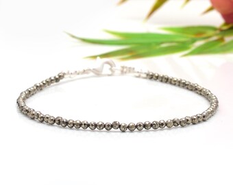 Delicate Pyrite Anklet- Natural Pyrite Stone Dainty Anklet- Pyrite Crystal Minimalist Anklet- Seven Chakras Gift,Stacking Layering