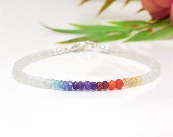 7 chakra bracelet Crystal healing bracelet Gifts for best friend female Seven chakras Сhakra stones bracelet Balance bracelet Chakra jewelry