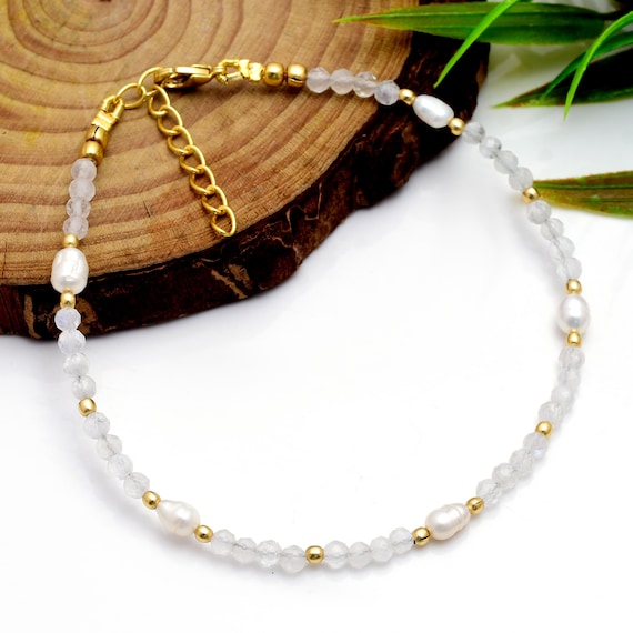 ブルームーンストーン、淡水パールetc.ブレスレット＆チャームセット ブルームーンストーン、淡水パールetc.ブレスレット＆チャームセット