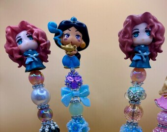 ¡Adornos para bolígrafos de princesas Disney con cuentas!