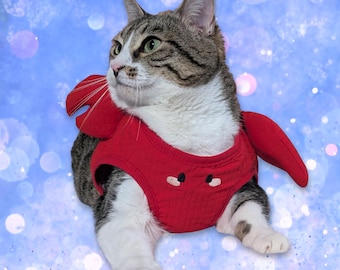 Arnés para gatos Red Crab: chaleco de malla ajustable para mascotas