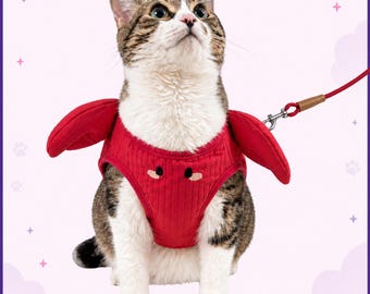 Red Crab Cat Harness – Adjustable Mesh Step-In Pet Vest