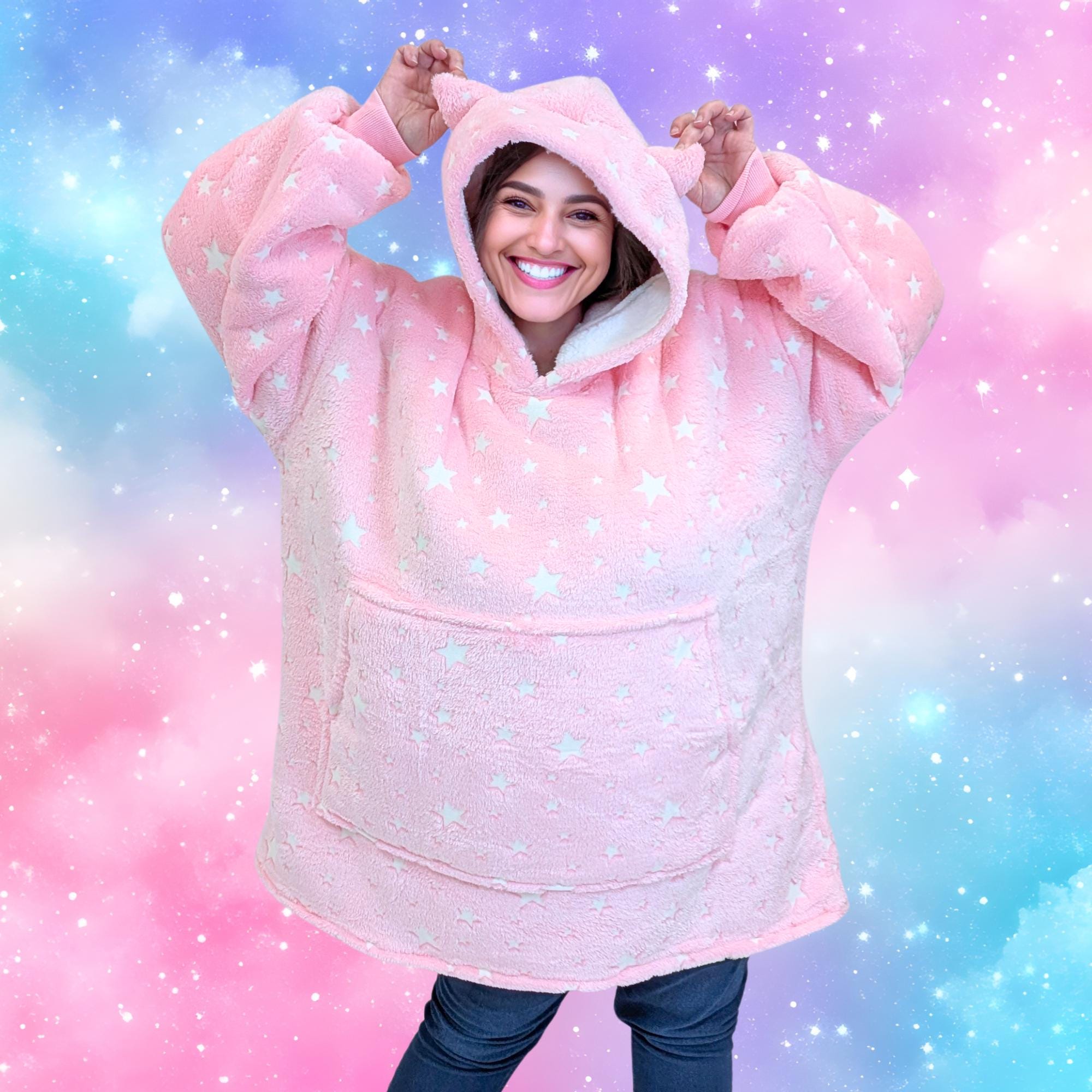 Pink Blue Cat Hoodie - Etsy