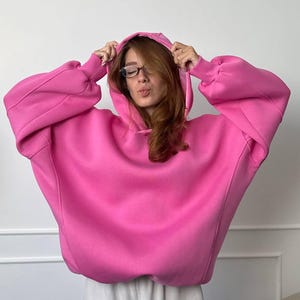 Oversized Fleece Hoodie with Hoodie for Women |Soft & Cozy Winter Sweatshirt |Comfy Casual Streetwear | Warm Oversized Trendy Hoodie Fashion