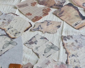 Retro Flame Ephemera Paper Pack, 28 vintage plakboeken, ongewenste dagboekbladen, kit met grungetextuur, kerstcadeau