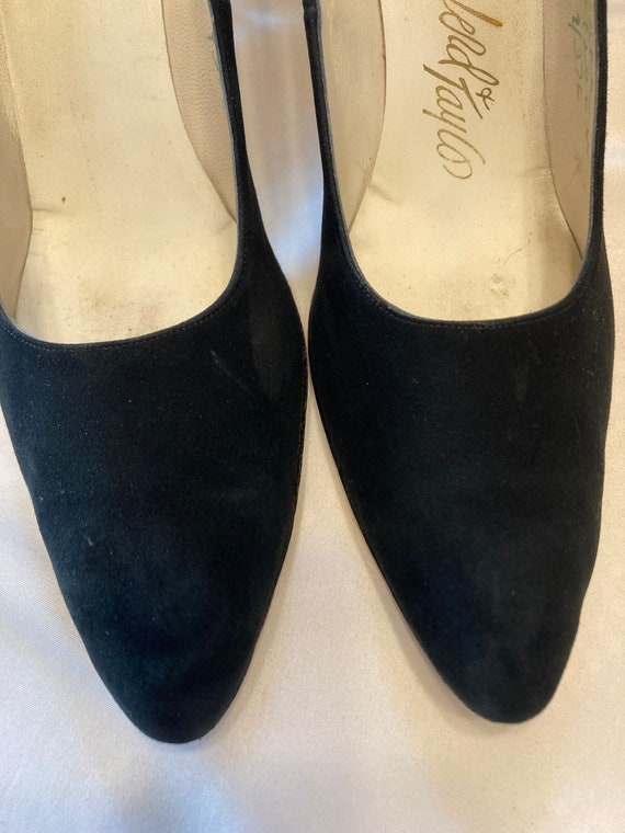 1950’s 1960’s Black Suede Lord & Taylor Pumps - image 3