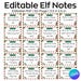 Elf Notes Cards Editable Bundle, Mini Elf Note, Elves Santa Christmas ...