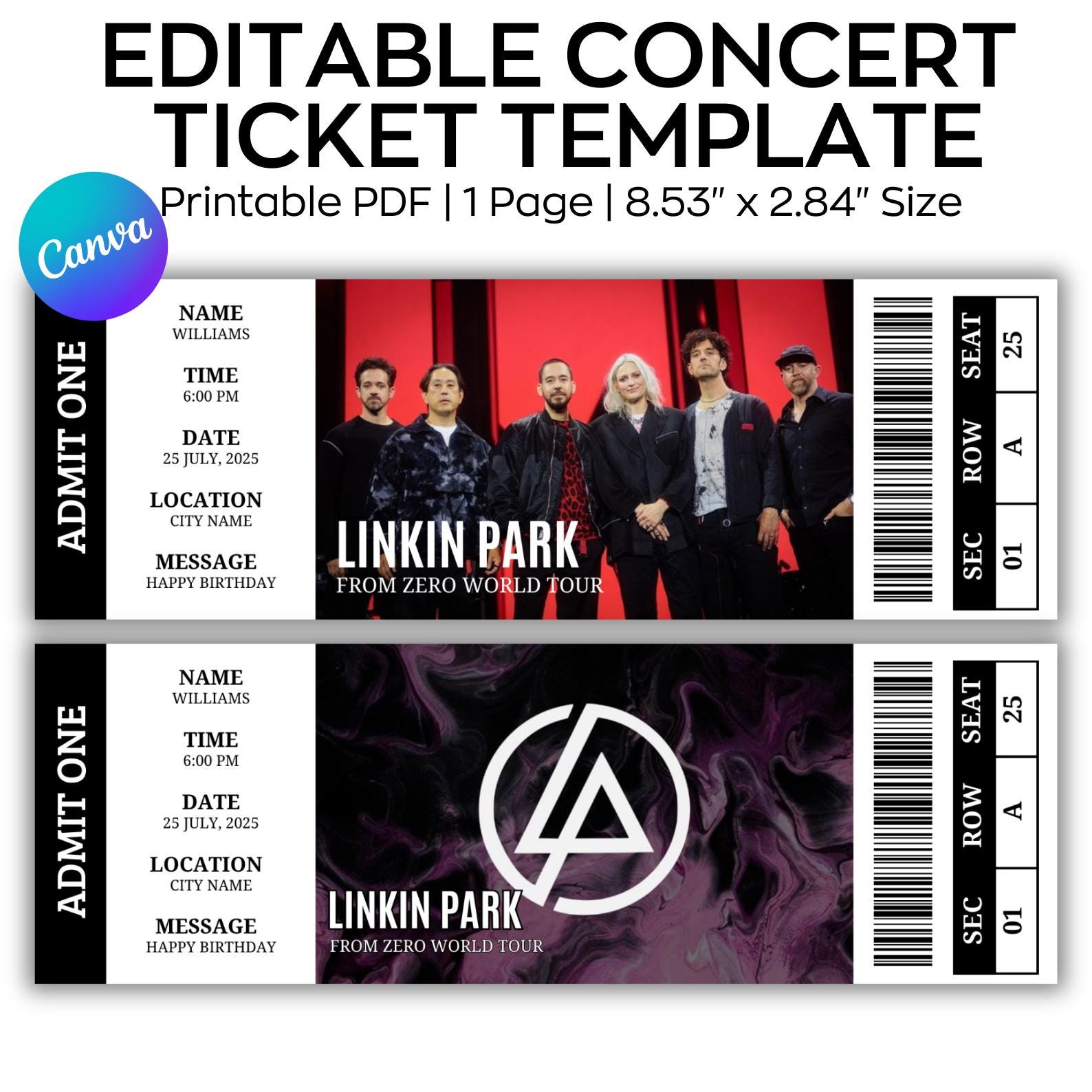 Linkin Park Concert Ticket - Etsy