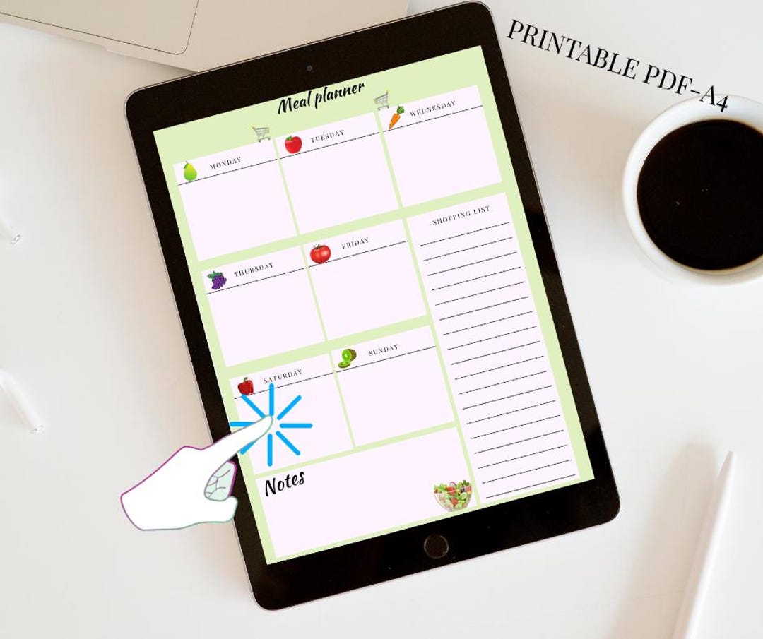 Weekly Meal Planner Printable | Food Planning Template | A4 PDF ...