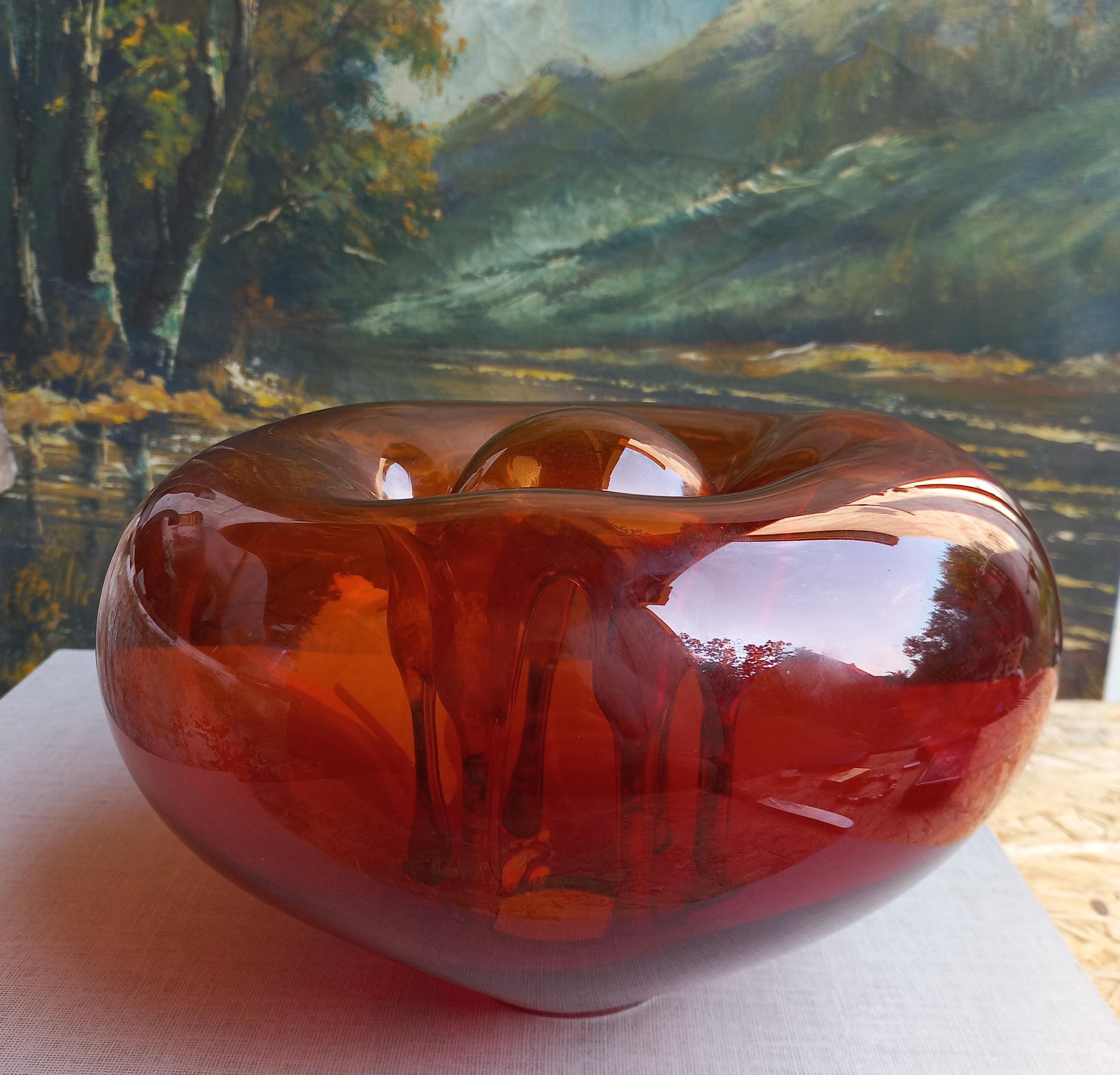 Vintage RED Glass Sculpture 