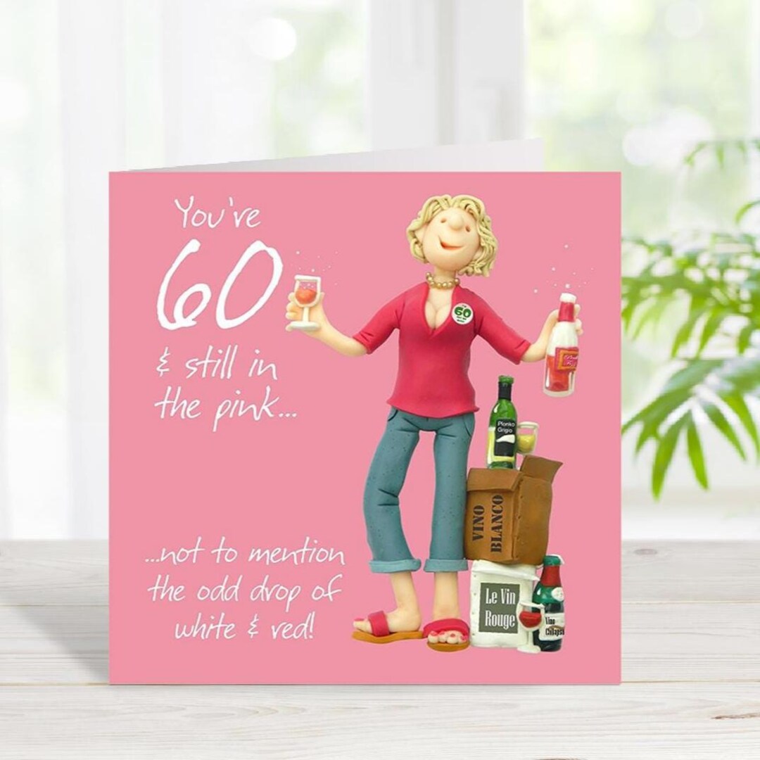 60th Birthday Card for Her - Designed by Erica Sturla - 15cm Square and ...
