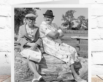 Funny Vintage Card - Black & White British Comedy Photo - Two Ronnies Card - Retro Card UK Made