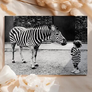 Matching outfits - vintage black and white themed card - 12.6 x 17.7cm and blank inside - made in the UK