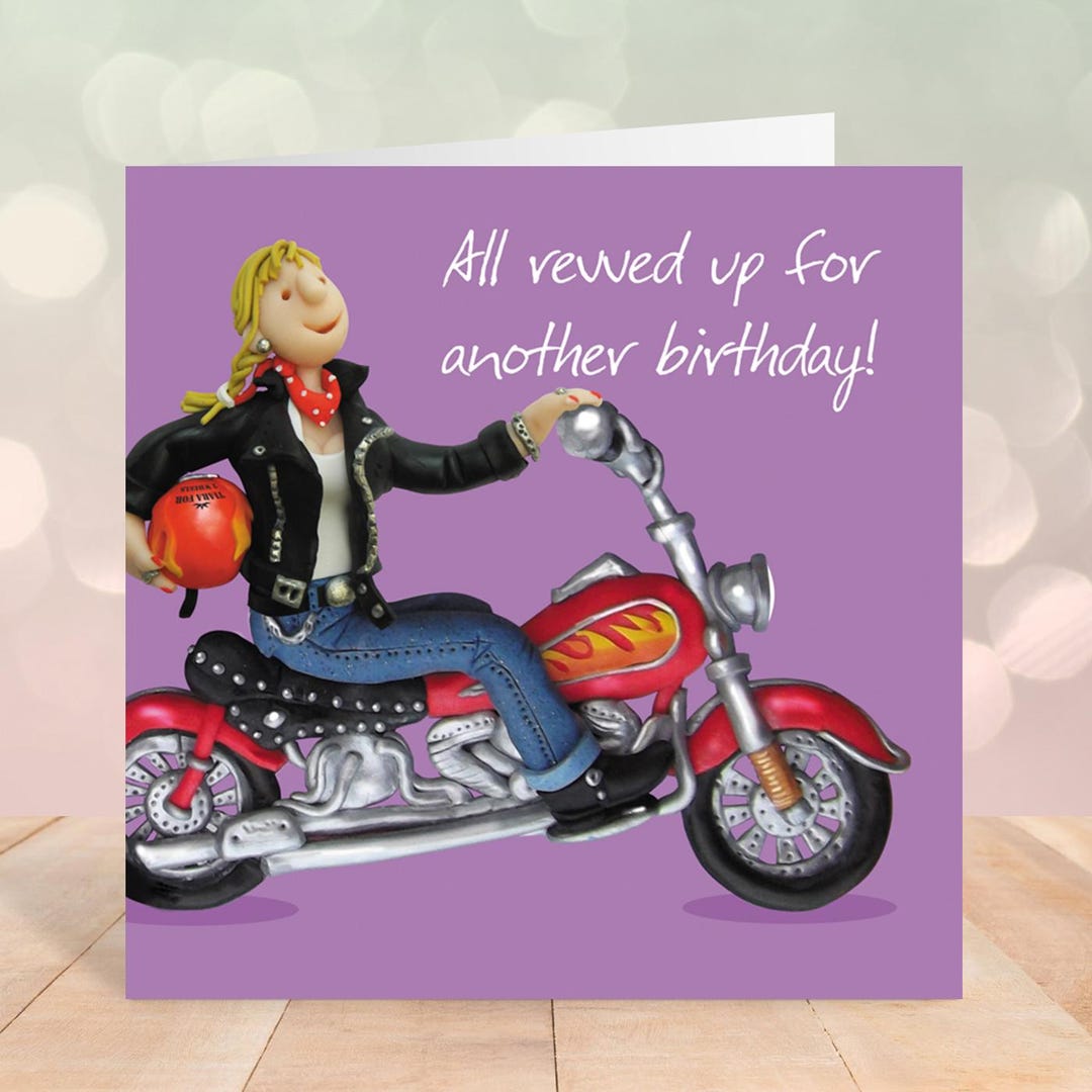 Birthday My Rider All Revved Up... Motorcycle Birthday Card for Her - Designed by Erica ...