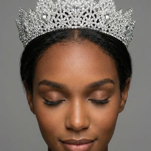 Diadème baroque en cristal, couronne de la reine royale, casque de reconstitution historique