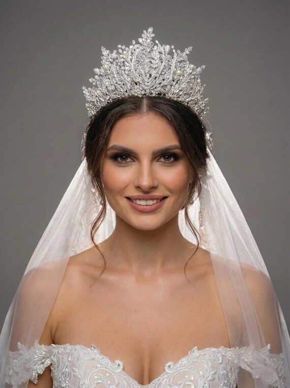 Crystal Bridal Tiara, Silver Twig Crown, Boho Wedding  display picture 3