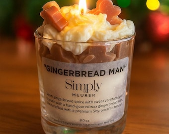 Gingerbread Man-dessertkaars: slagroomtopping, vakantiegeur