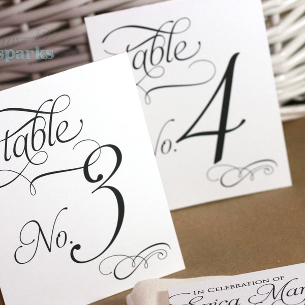 1-20 Reception Table Numbers - Printable - Tent Style