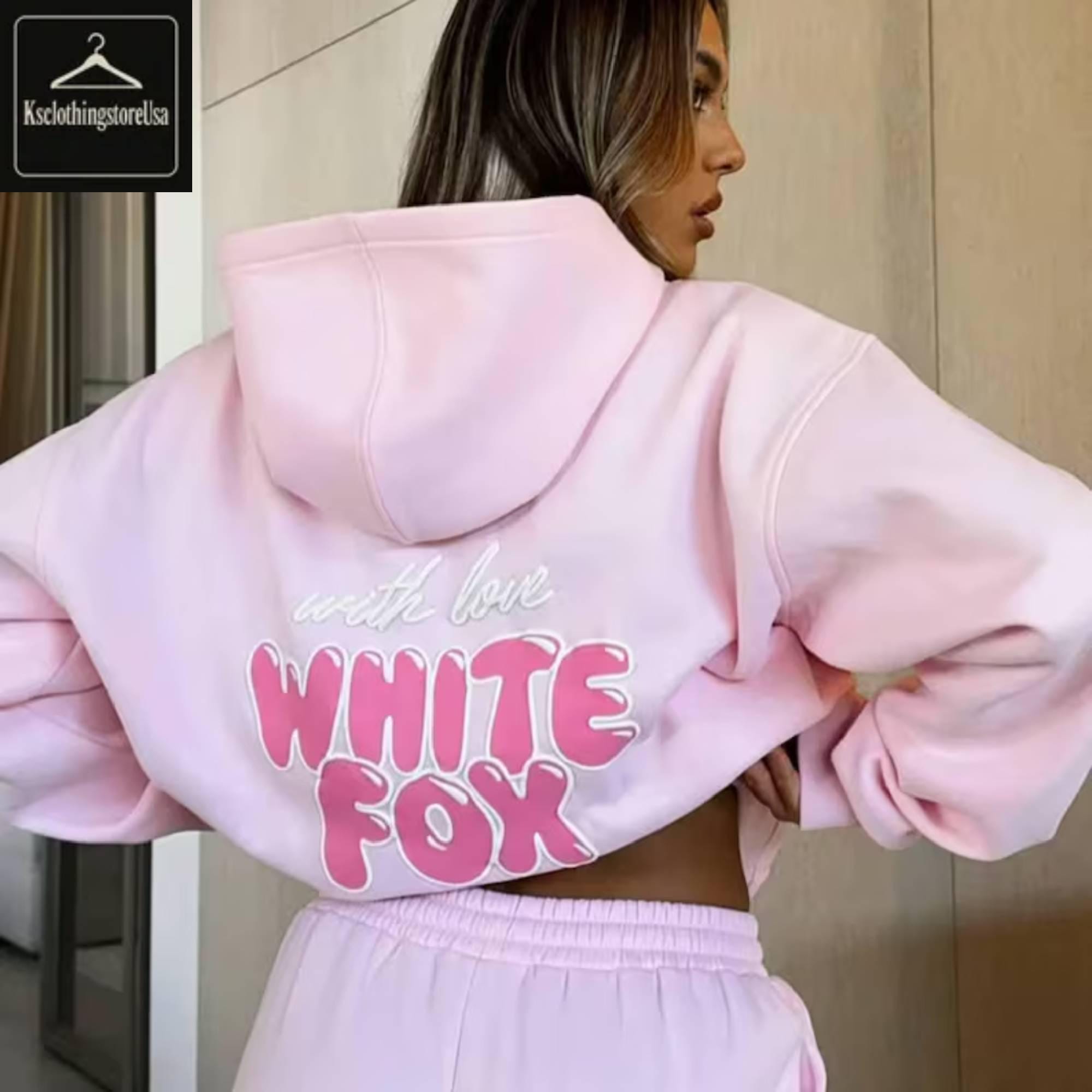 white fox パーカー　スウェットパンツ　セットアップ WHITE FOX(ホワイトフォックス) パーカー・フーディ(レディース