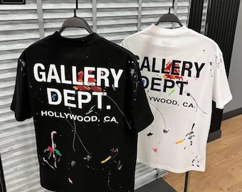 Camiseta con salpicaduras pintadas a mano estilo Gallery Dept – Camiseta gráfica urbana