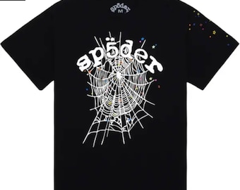 Spider Web Graphic T-Shirt, Ap5der Style Tee, Streetwear Black Shirt, Unisex Oversized Tee,