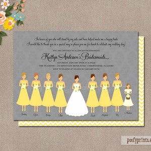 Bridesmaids Luncheon Invitation / Printable Invitations with customized colors / Bridal Brunch digital invitations // Kaitlyn