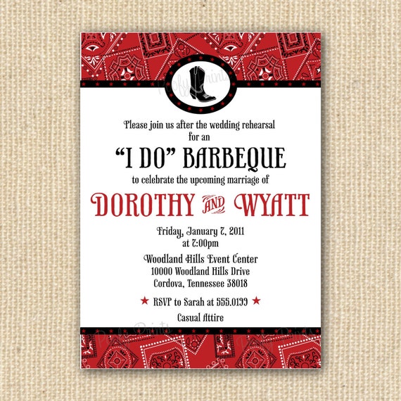 Items similar to BBQ Invitation Rehearsal Dinner Barbeque Printable