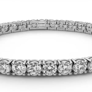 11.45CT Diamond Tennis Bracelet: 14k White Gold, Round Cut Diamonds