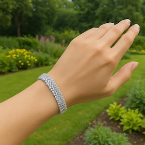7.75Ct Diamond Tennis Bracelet: 14K White Gold, Natural Round Diamonds