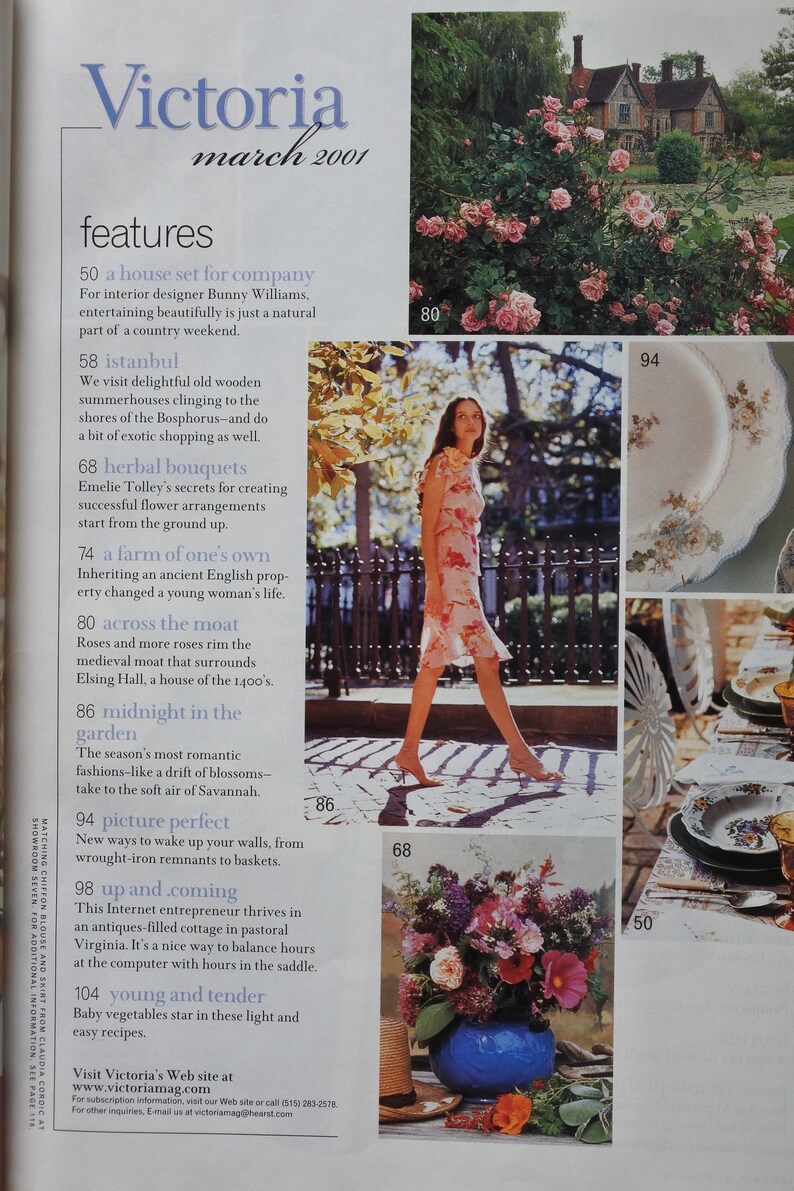Victoria Magazine Vintage March 2001 Special Floral Issue image 2