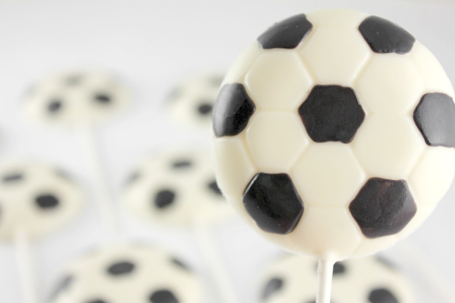 12 Soccer Ball Chocolate Lollipops Etsy