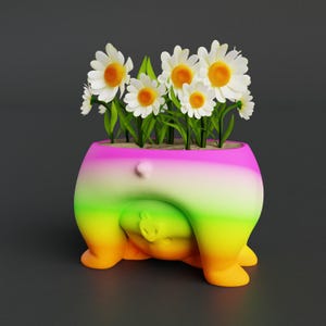 ユニークスタイルによるピギープランターポットSTL 3Dファイル、3Dプリントファイル | ホームデコレーションSTL、Luxarプランターポット、植物と花、ハッピーフェイスプランターセット