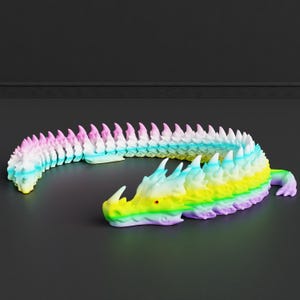 Baby Crystalwing Dragon Cinderwing3D, 3D Printed Winged Dragon, Fidget Toy, STL & 3MF Files for 3D Printers, Ready to Print, Poseable Toy